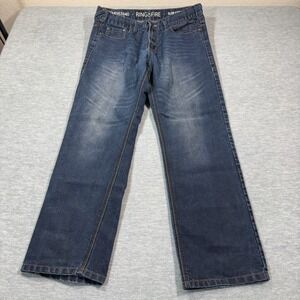 Ring of Fire Jeans Men Blue Slim Straight Mid Rise Stretch Opechee Way Denim
